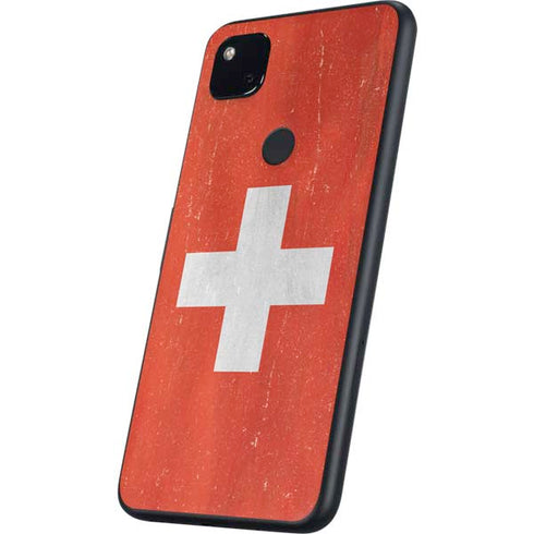 Switzerland Flag Distressed Google Pixel 4a Skin